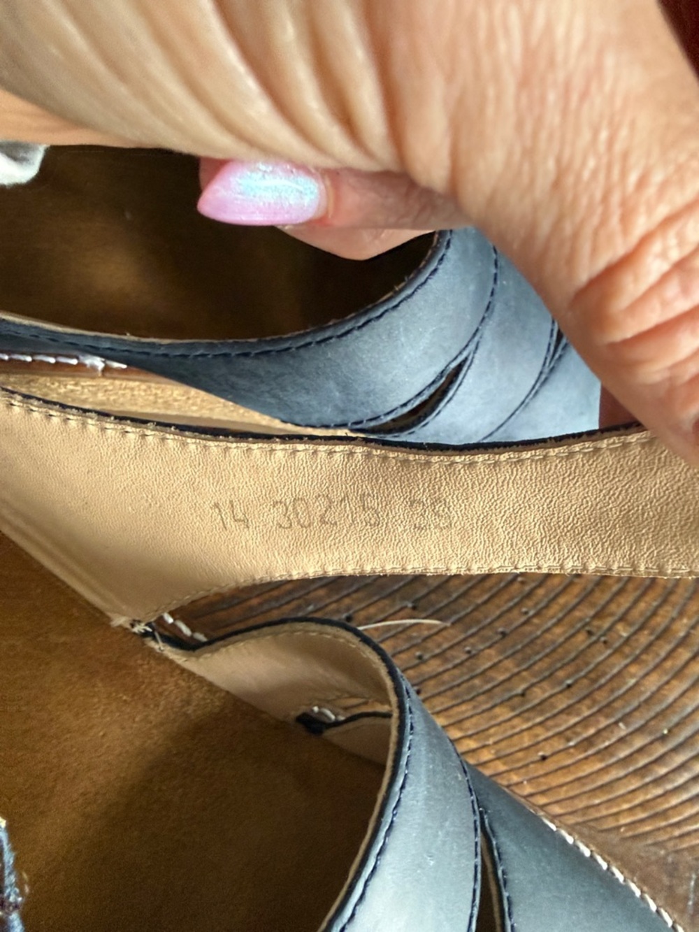 Haflinger Navy Blue Leather Clog Mules - Picture 8 of 8